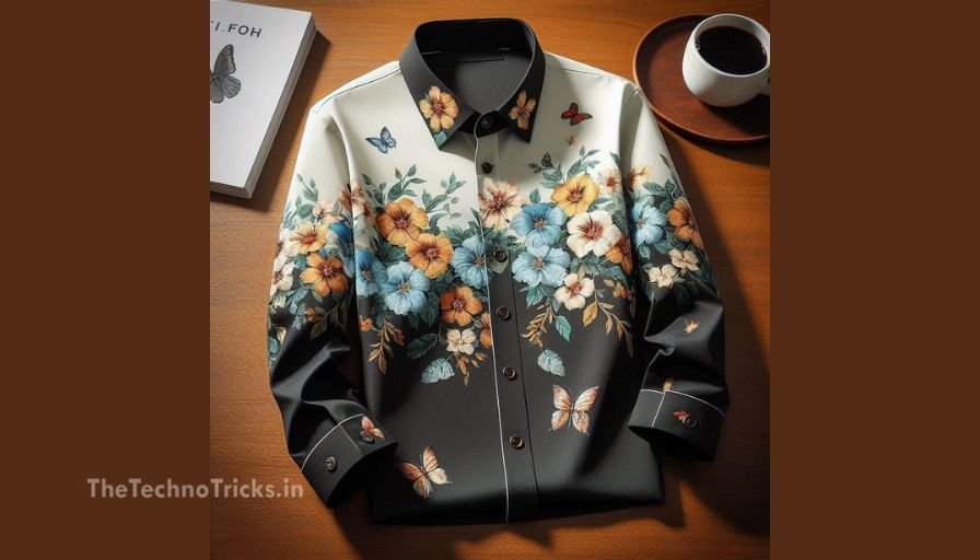 Flower Style Casual Men Shirt